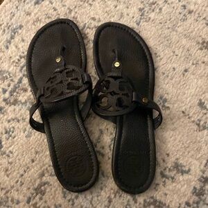 Black leather Tory Burch Miller sandals. Size 10